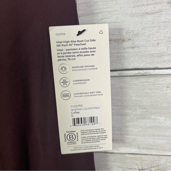MPG Vital High Rise Boot Cut Slide Slit Leggings Coffee Size Small - Picture 3 of 5